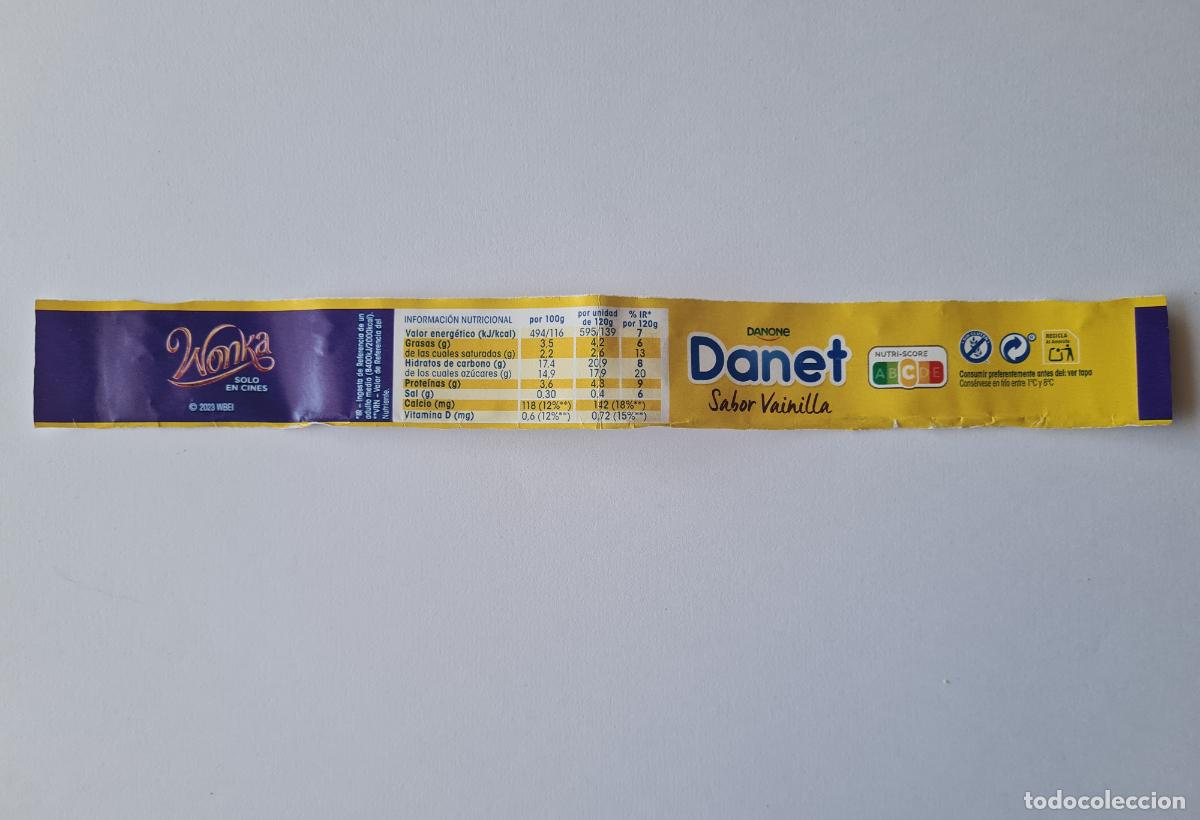 Etiquetas antiguas: WONKA - ETIQUETALATERAL DANET/DANONE SABOR VAINILLA 2023