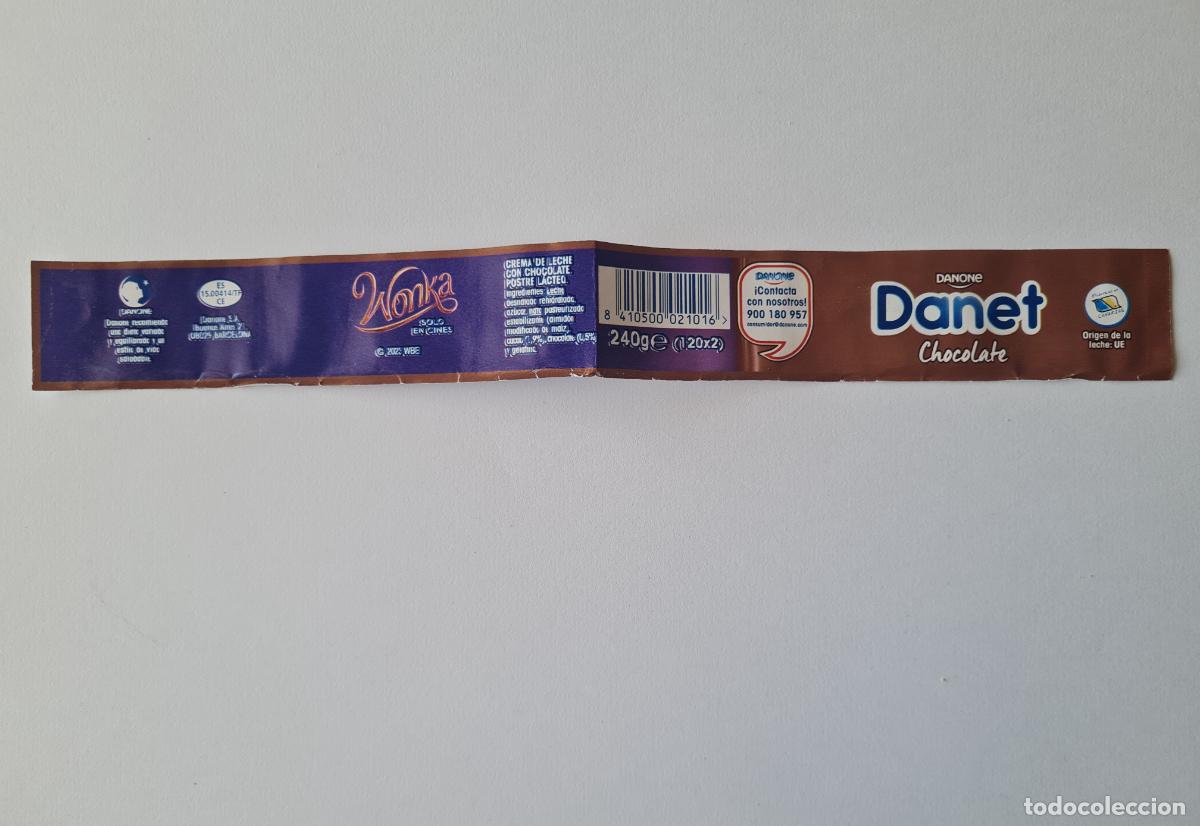 Etiquetas antiguas: WONKA - ETIQUETALATERAL DANET/DANONE SABOR CHOCOLATE 2023