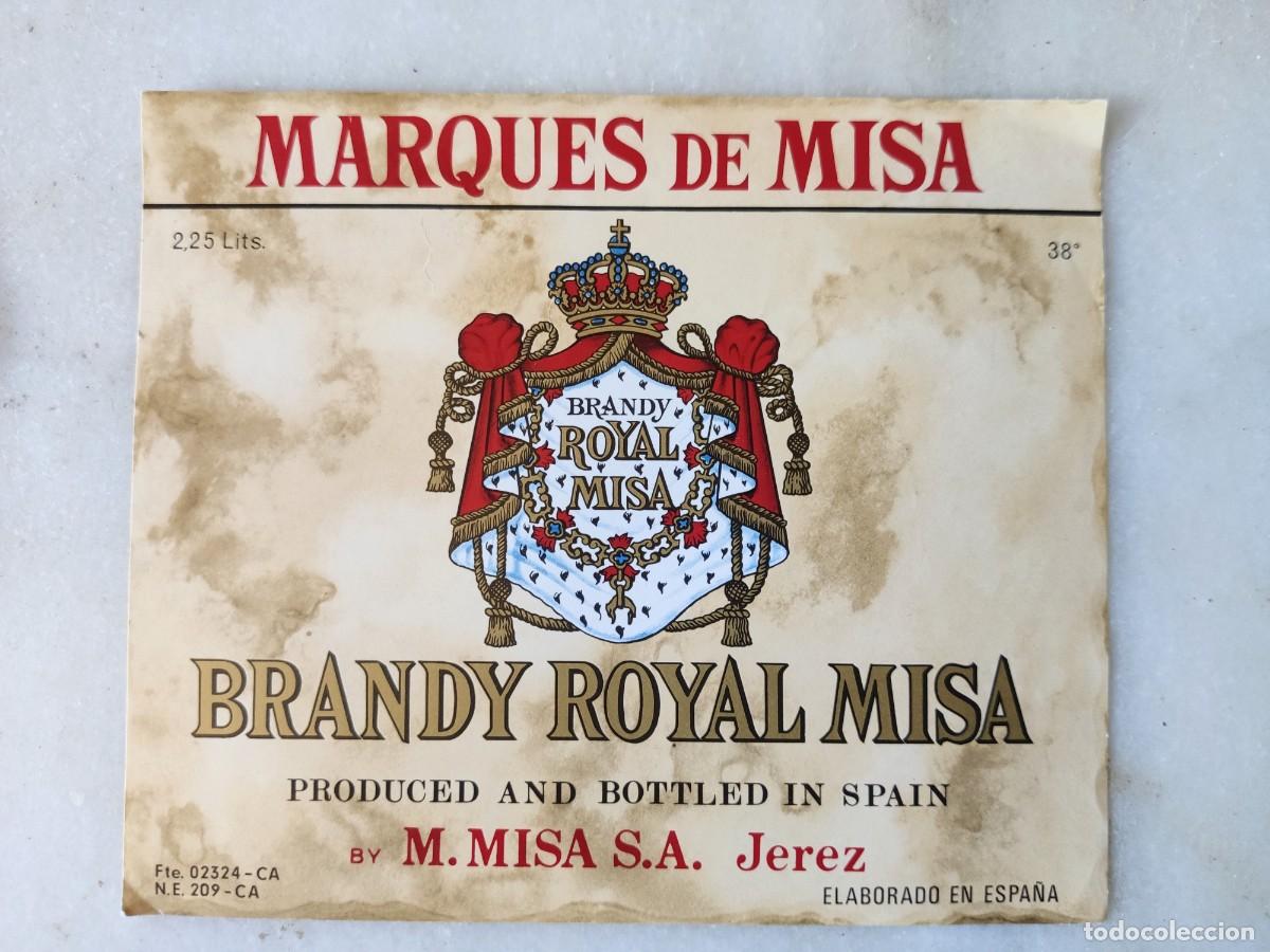 Etiquetas antiguas: Etiqueta brandy jerez marqu&eacute;s de misa - Foto 1