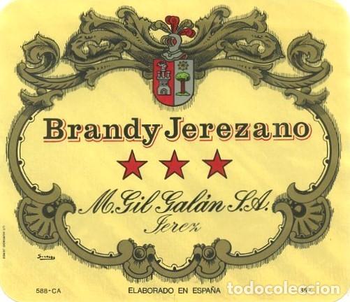 Etiquetas antiguas: ETIQUETA BRANDY JEREZANO M.GIL GALAN S.A., JEREZ. ET-1847 ,5