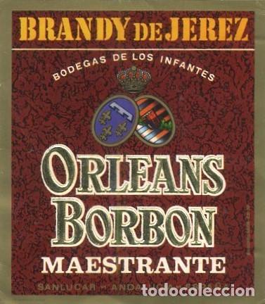 Etiquetas antiguas: ETIQUETA BRANDY ORLEANS BORBON MAESTRANTE, JEREZ DE LA FRONTERA. ET-1853