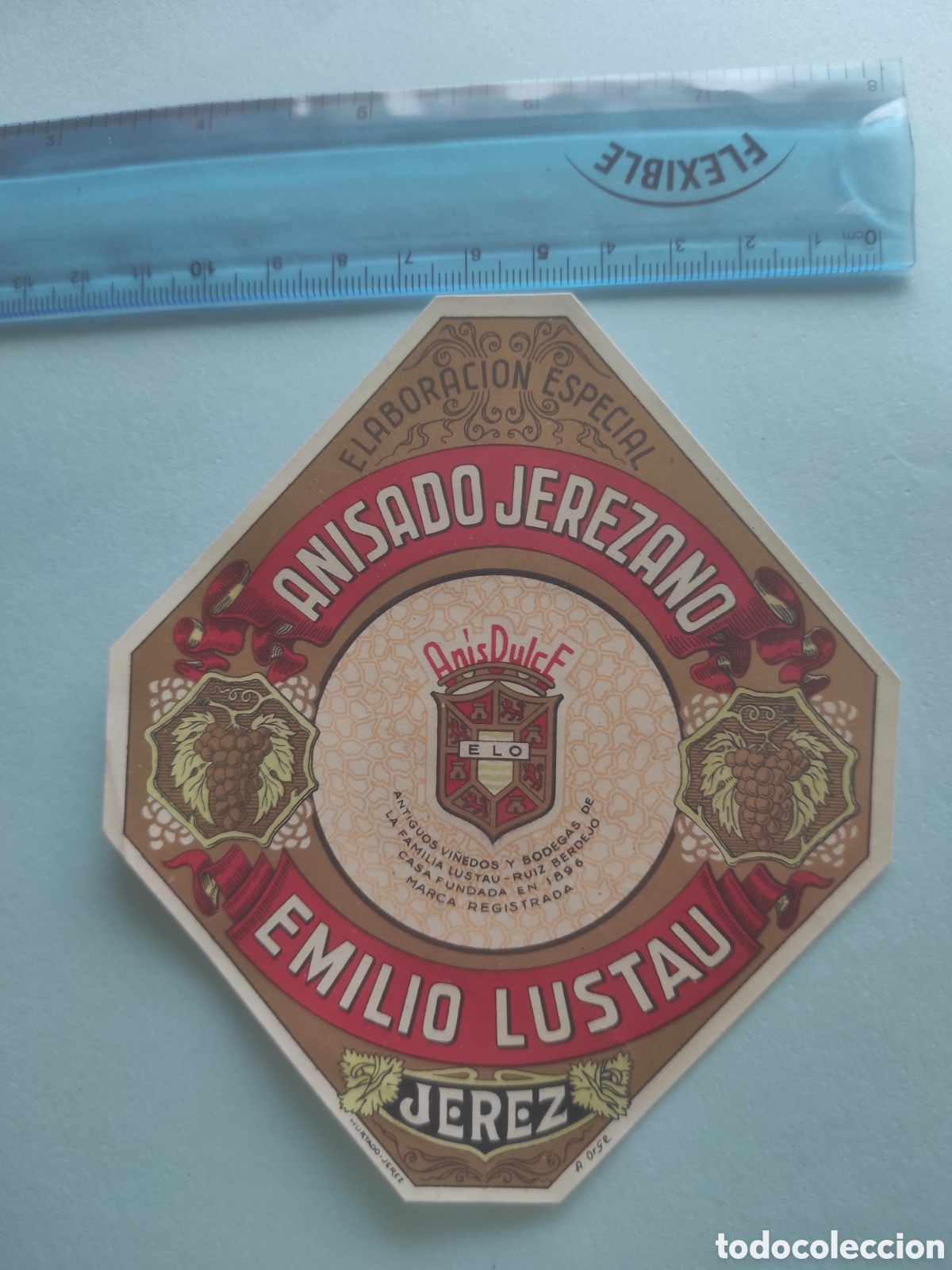 Etiquetas antiguas: ETIQUETA VINO. EMILIO LUSTAU. JEREZ. ANISADO JEREZANO.