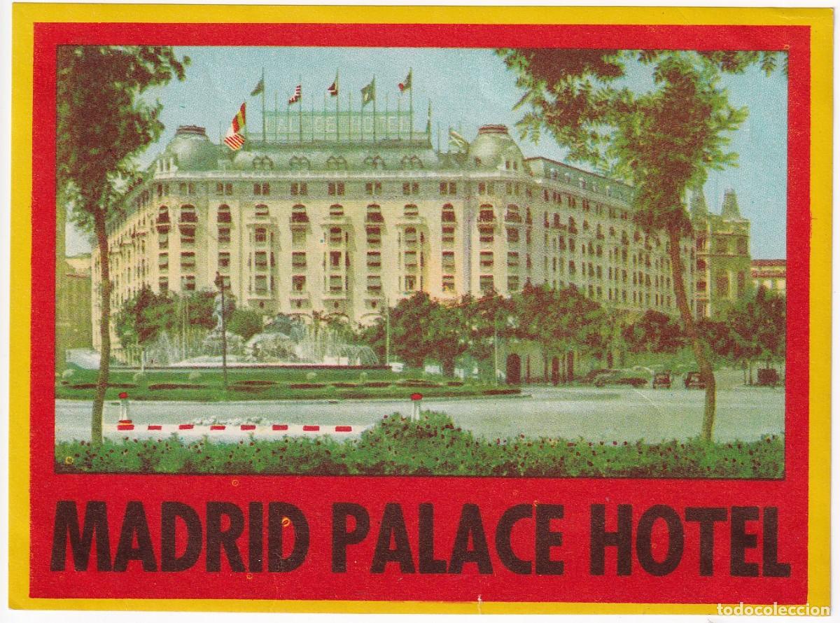 Etiquetas antiguas: ANTIGUA ETIQUETA DEL HOTEL MADRID PALACE DE MADRID