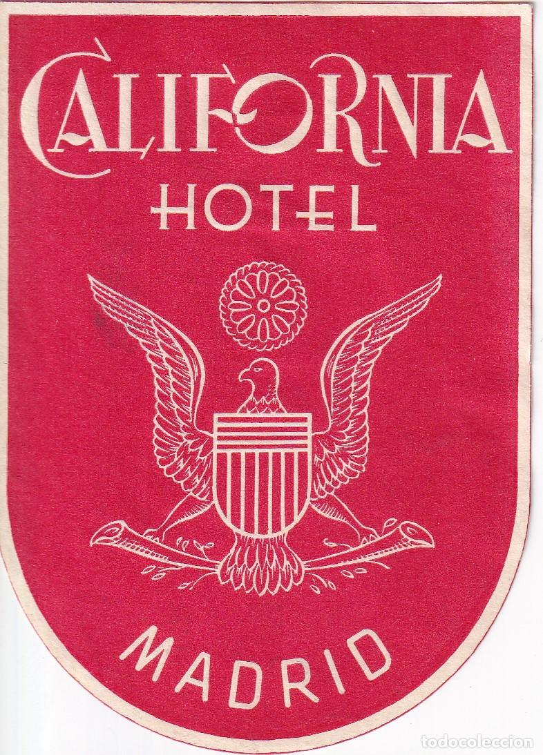 Etiquetas antiguas: ANTIGUA ETIQUETA DEL HOTEL CALIFORNIA DE MADRID