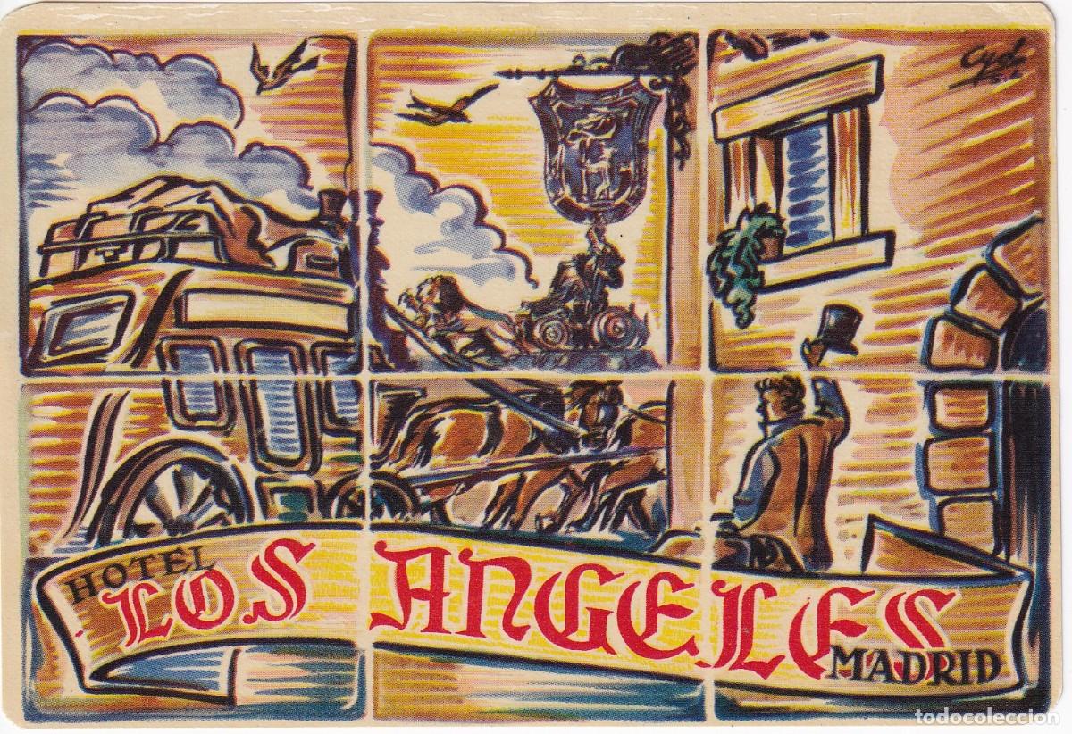 Etiquetas antiguas: ANTIGUA ETIQUETA DEL HOTEL LOS ANGELES DE MADRID