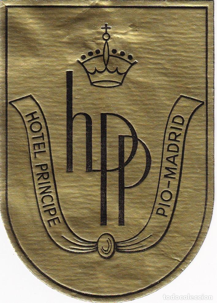 Etiquetas antiguas: ANTIGUA ETIQUETA DEL HOTEL PRINCIPE PIO DE MADRID