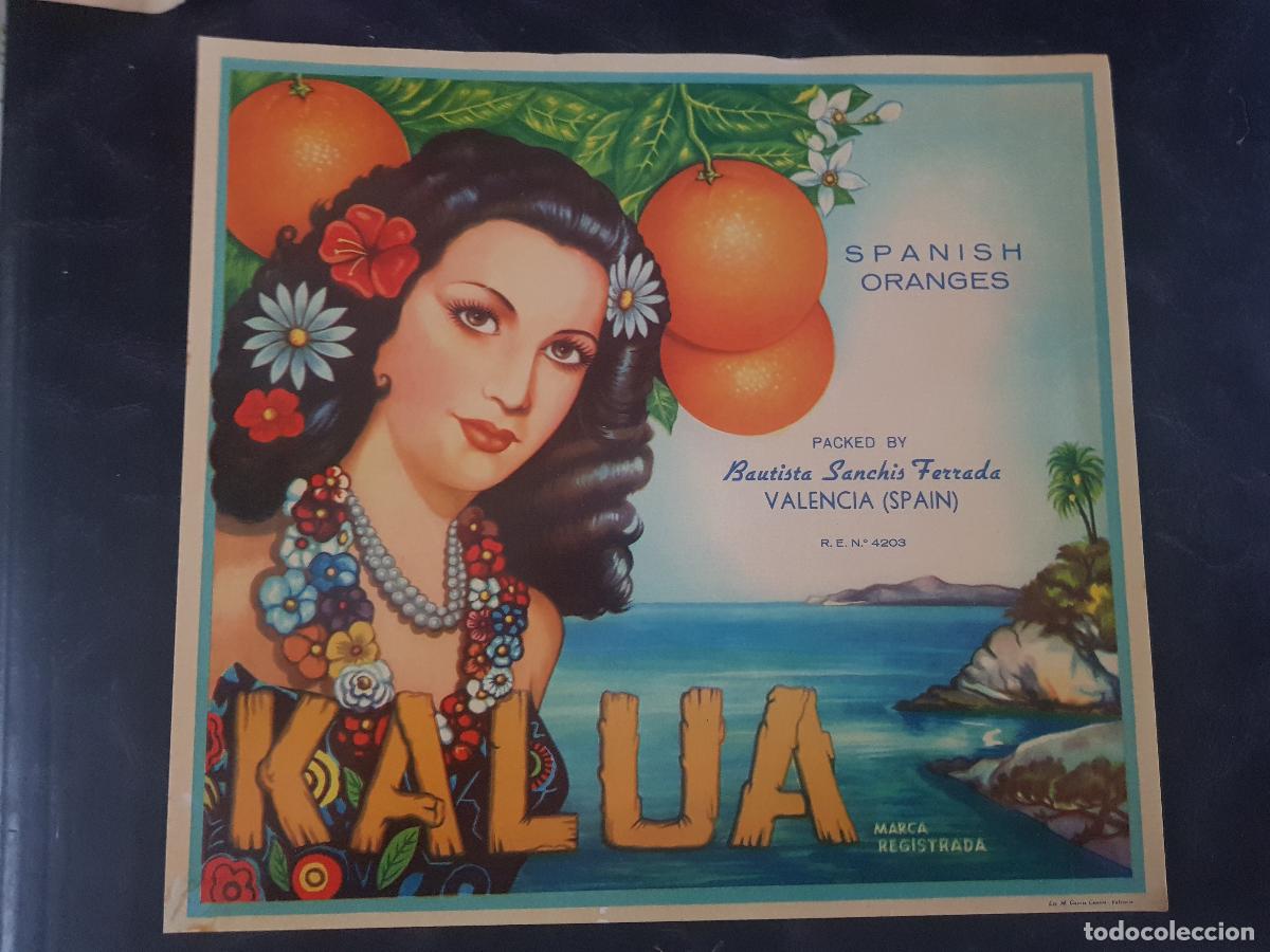 Etiquetas antiguas: VORZUGLICHE APFELSINEN-KALUA-BAUTISTA SANCHIS FERRARA -VALENCIA