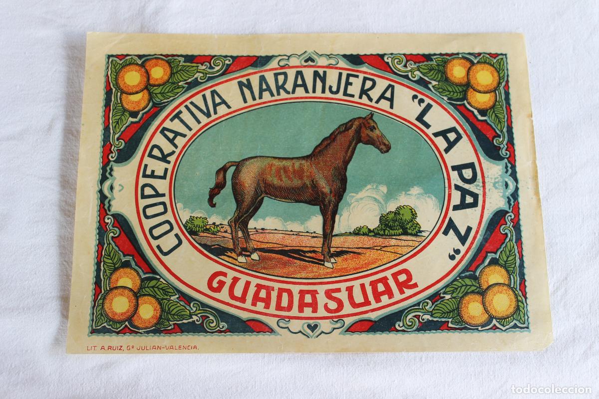Etiquetas antiguas: ETIQUETA NARANJAS COOPERATIVA NARANJERA LA PAZ
