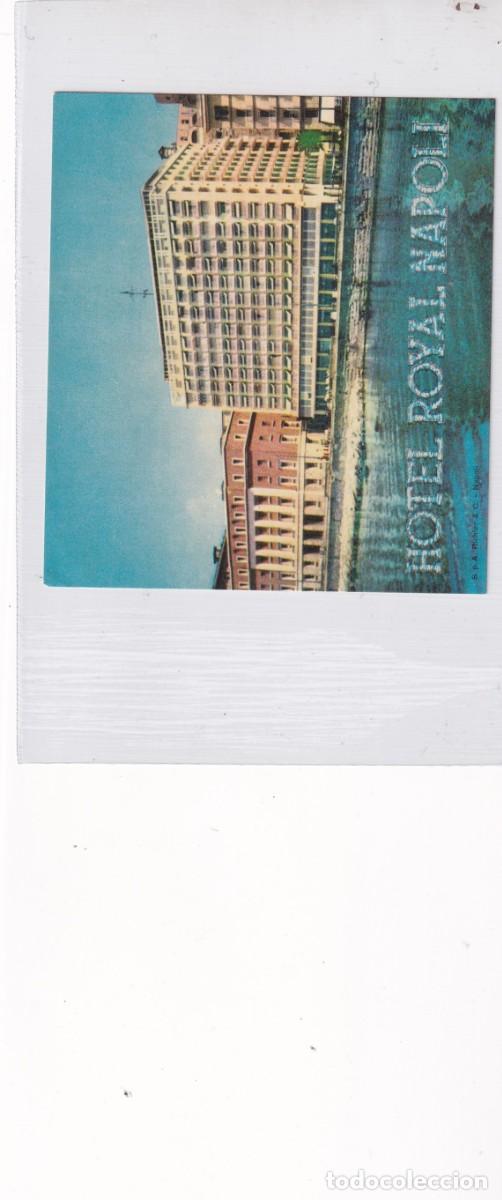 Etiquetas antiguas: Antigua etiqueta hotel Royal Napoli. N&aacute;poles. Italia. 8,50 x 10 cm