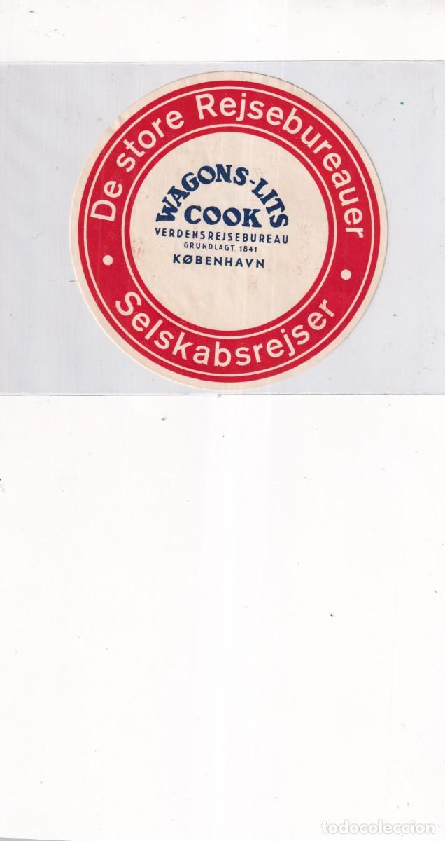 Etiquetas antiguas: Etiqueta hotel De store Rejsebureauer Selskabsrejser, Wagons lits Cook. 11 cm