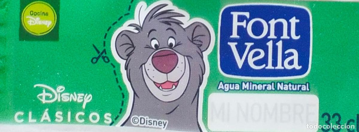 Etiquetas antiguas: BALOO - EL LIBRO DE LA SELVA - ETIQUETA AGUA FONT VELLA - DISNEY CLASICOS