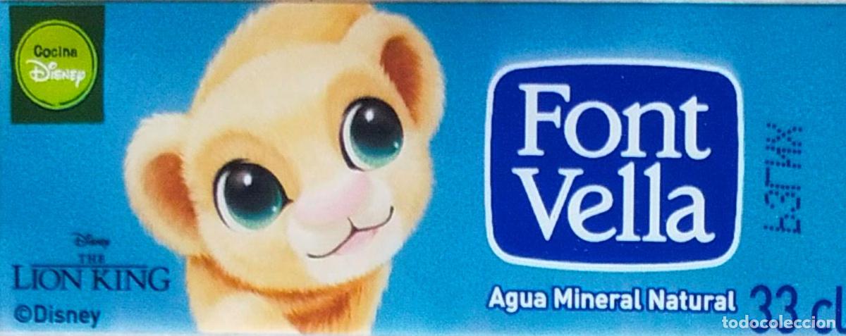 Etiquetas antiguas: NALA - ETIQUETA AGUA FONT VELLA - EL REY LEON - DISNEY