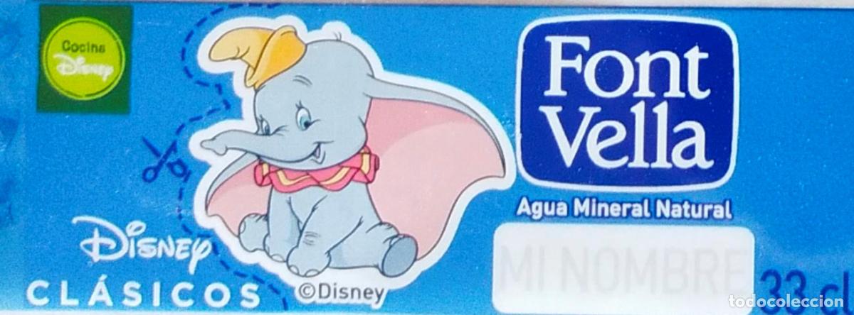 Etiquetas antiguas: DUMBO - ETIQUETA AGUA FONT VELLA - DISNEY CLASICOS