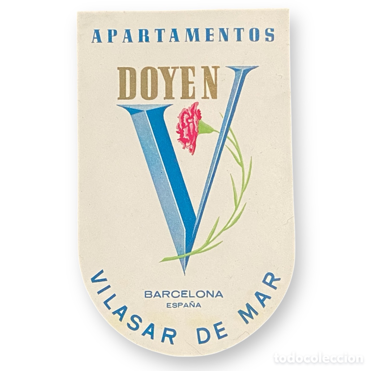 Etiquetas antiguas: ETIQUETA HOTEL APARTAMENTOS DOYEN VILASSAR DE MAR BARCELONA LUGGAGE LABEL
