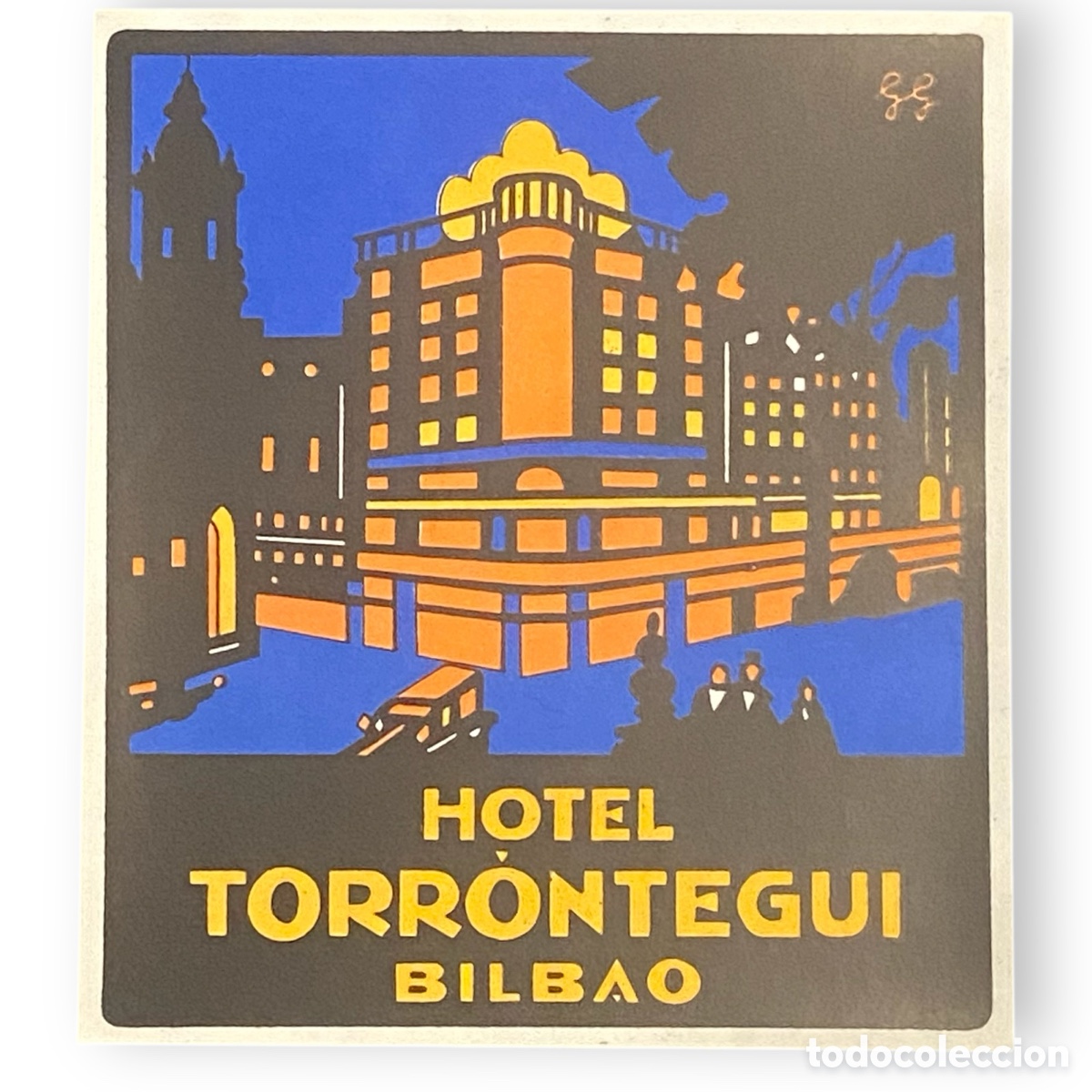 Etiquetas antiguas: ETIQUETA HOTEL TORRONTEGUI BILBAO PA&Iacute;S VASCO LUGGAGE LABEL.