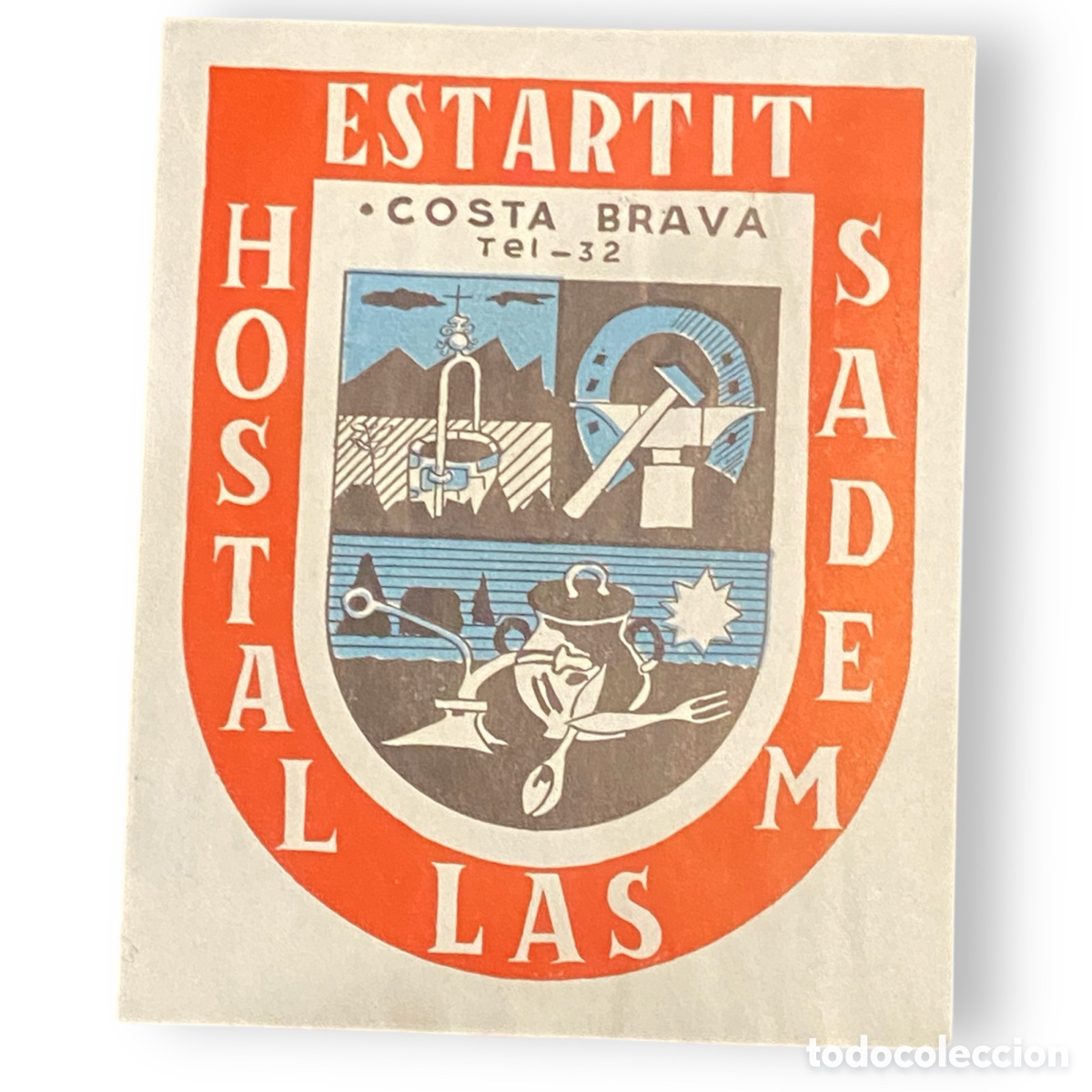 Etiquetas antiguas: ETIQUETA HOTEL HOSTAL LAS MEDAS ESTARTIT COSTA BRAVA LUGGAGE LABEL.