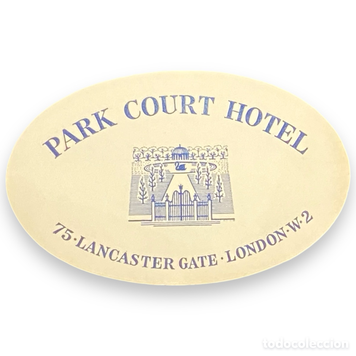 Etiquetas antiguas: ETIQUETA PARK COURT HOTEL LONDRES REINO UNIDO VINTAGE LUGGAGE LABEL.