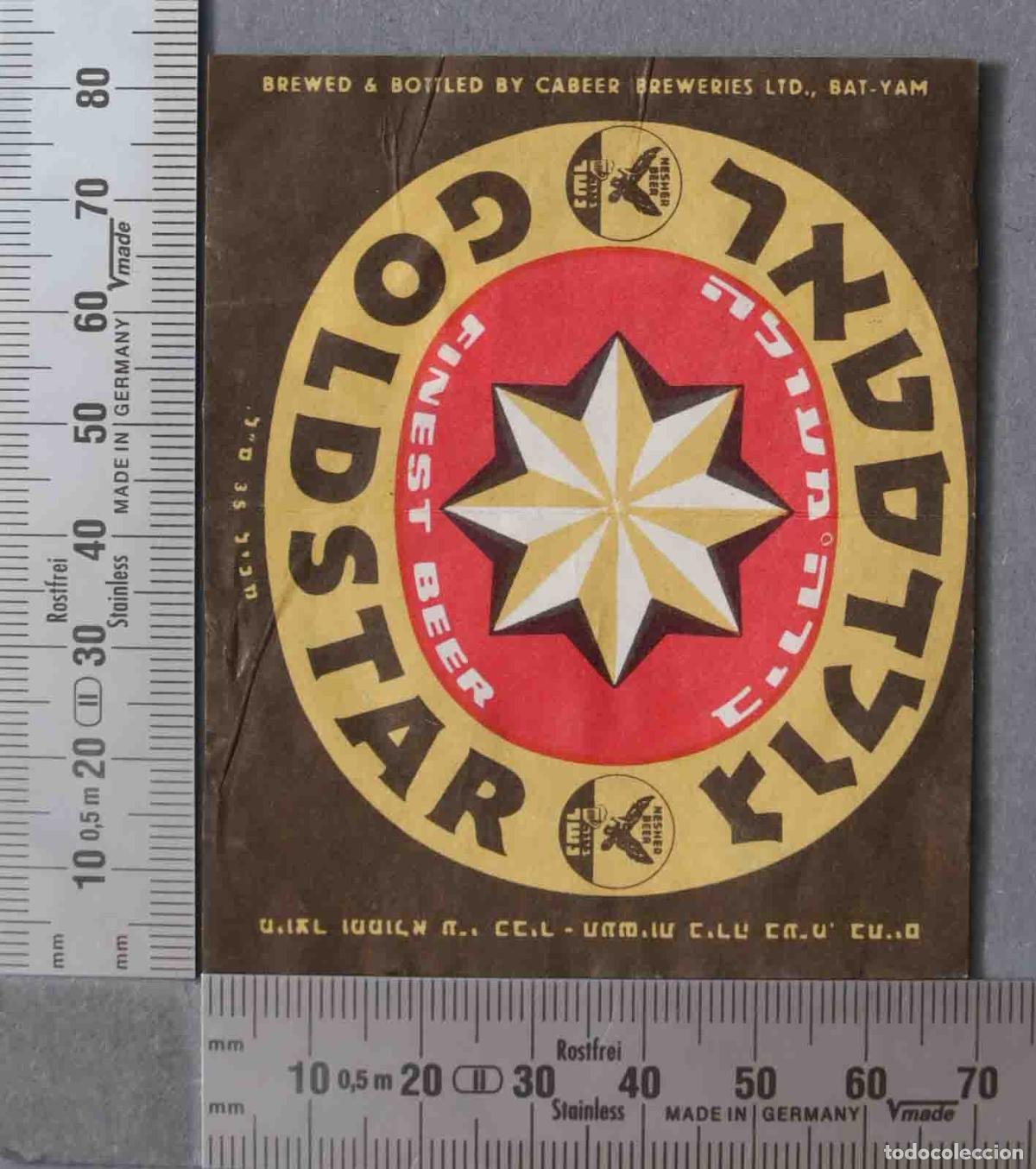 Etiquetas antiguas: ETIQUETA. Goldstar beer