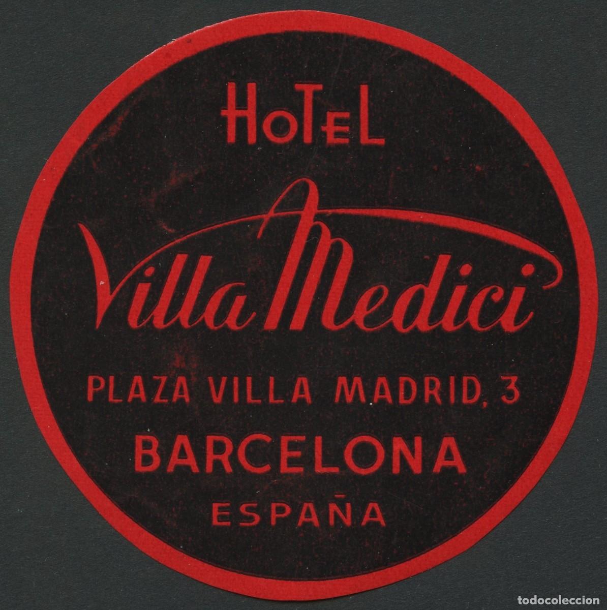 Etiquetas antiguas: ETIQUETAS, HOTEL VILLA MEDICI, BARCELONA