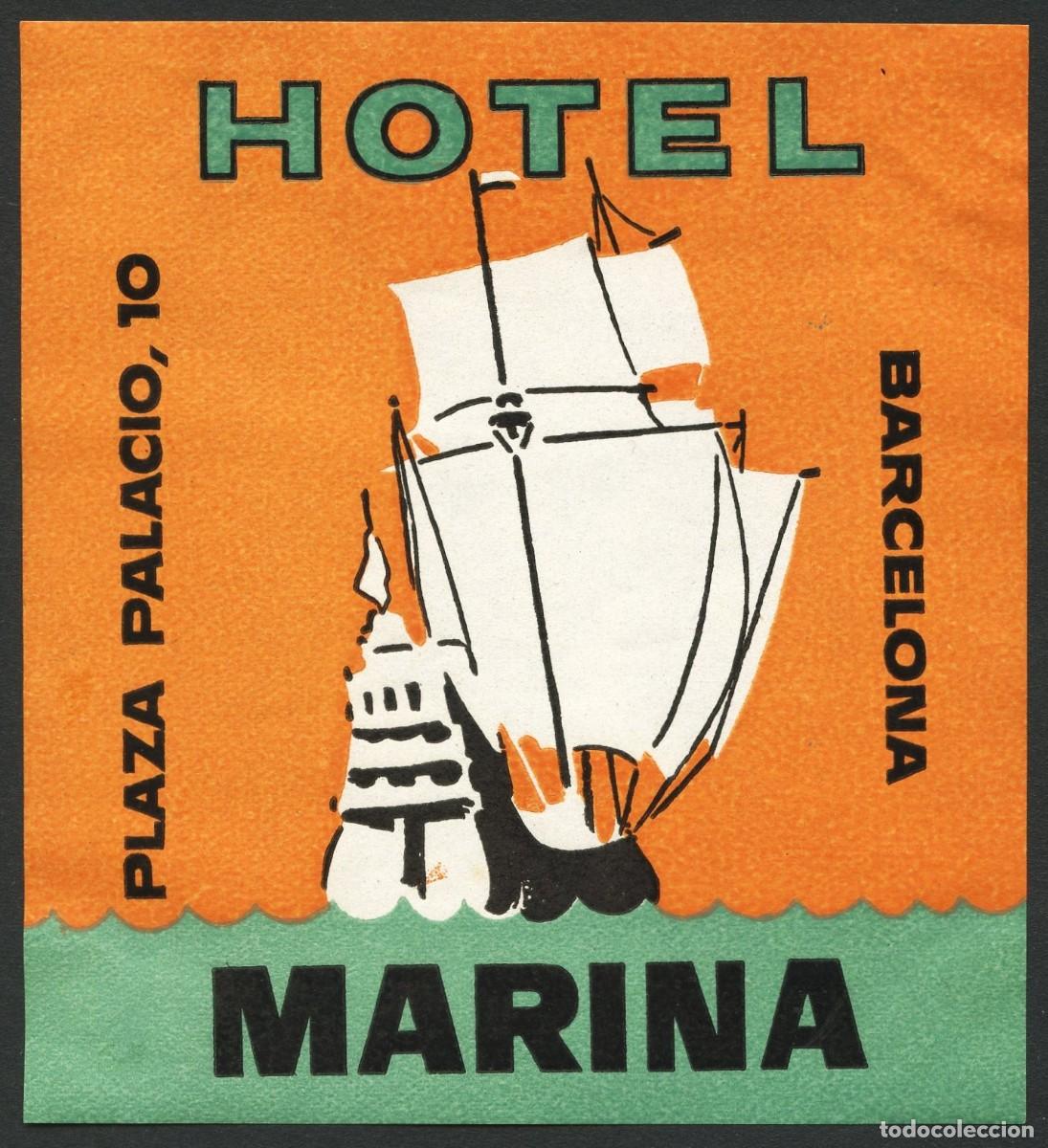 Etiquetas antiguas: ETIQUETAS, HOTEL MARINA, BARCELONA