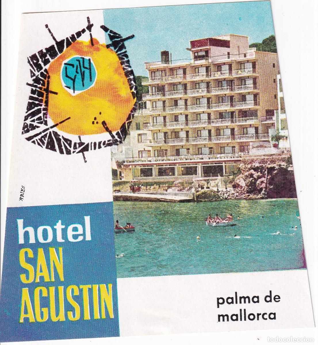 Etiquetas antiguas: ANTIGUA ETIQUETA DEL HOTEL SAN AGUSTIN DE PALMA DE MALLORCA