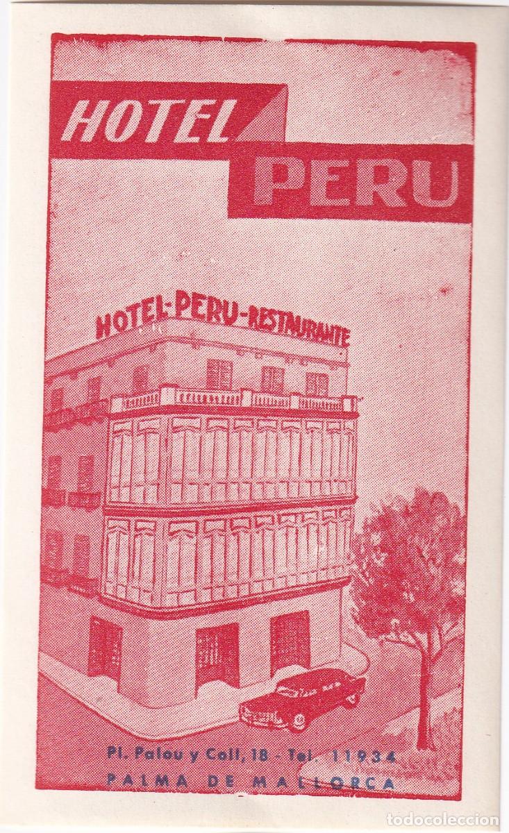 Etiquetas antiguas: ANTIGUA ETIQUETA DEL HOTEL PERU DE PALMA DE MALLORCA