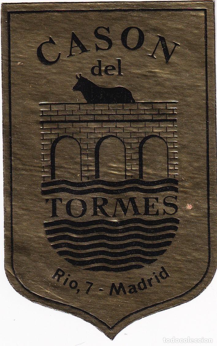 Etiquetas antiguas: ANTIGUA ETIQUETA DEL HOTEL CASON DEL TORMES DE MADRID