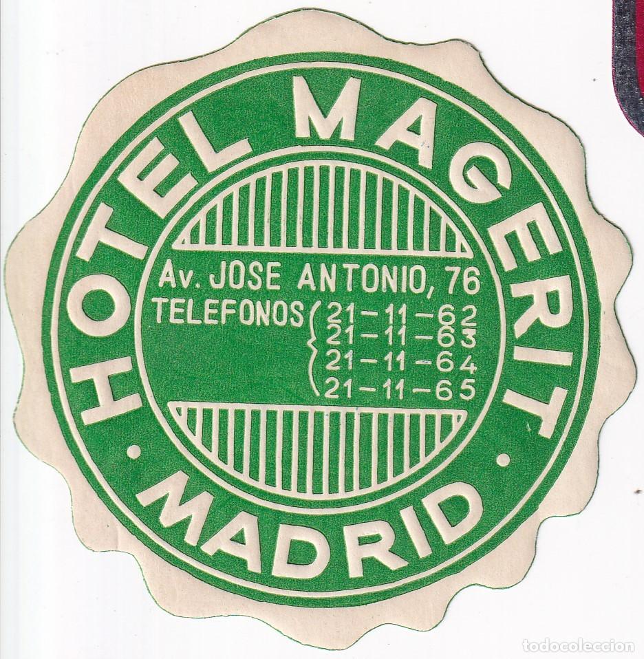 Etiquetas antiguas: ANTIGUA ETIQUETA DEL HOTEL MAGERIT DE MADRID