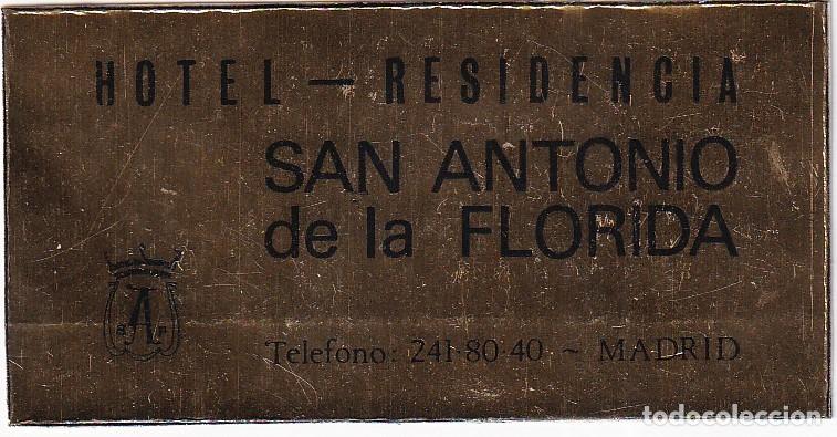 Etiquetas antiguas: ANTIGUA ETIQUETA DEL HOTEL SAN ANTONIO DE LA FLORIDA DE MADRID