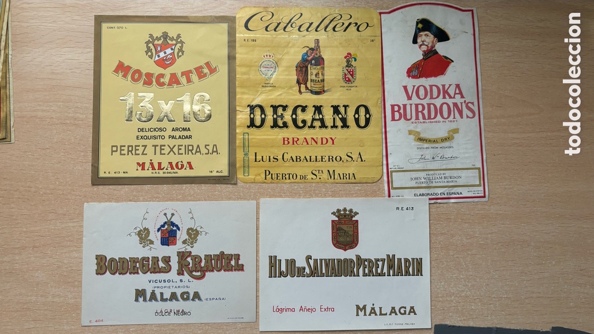 Etiquetas antiguas: Lote de 22 etiquetas de botellas - Foto 4