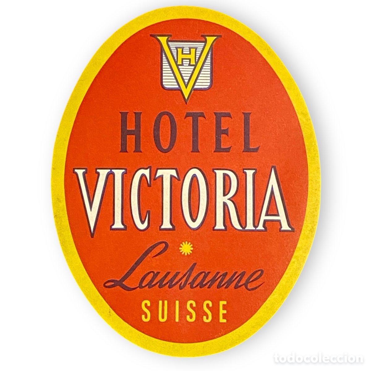 Etiquetas antiguas: ETIQUETA HOTEL VICTORIA LAUSANA SUIZA LUGGAGE LABEL.