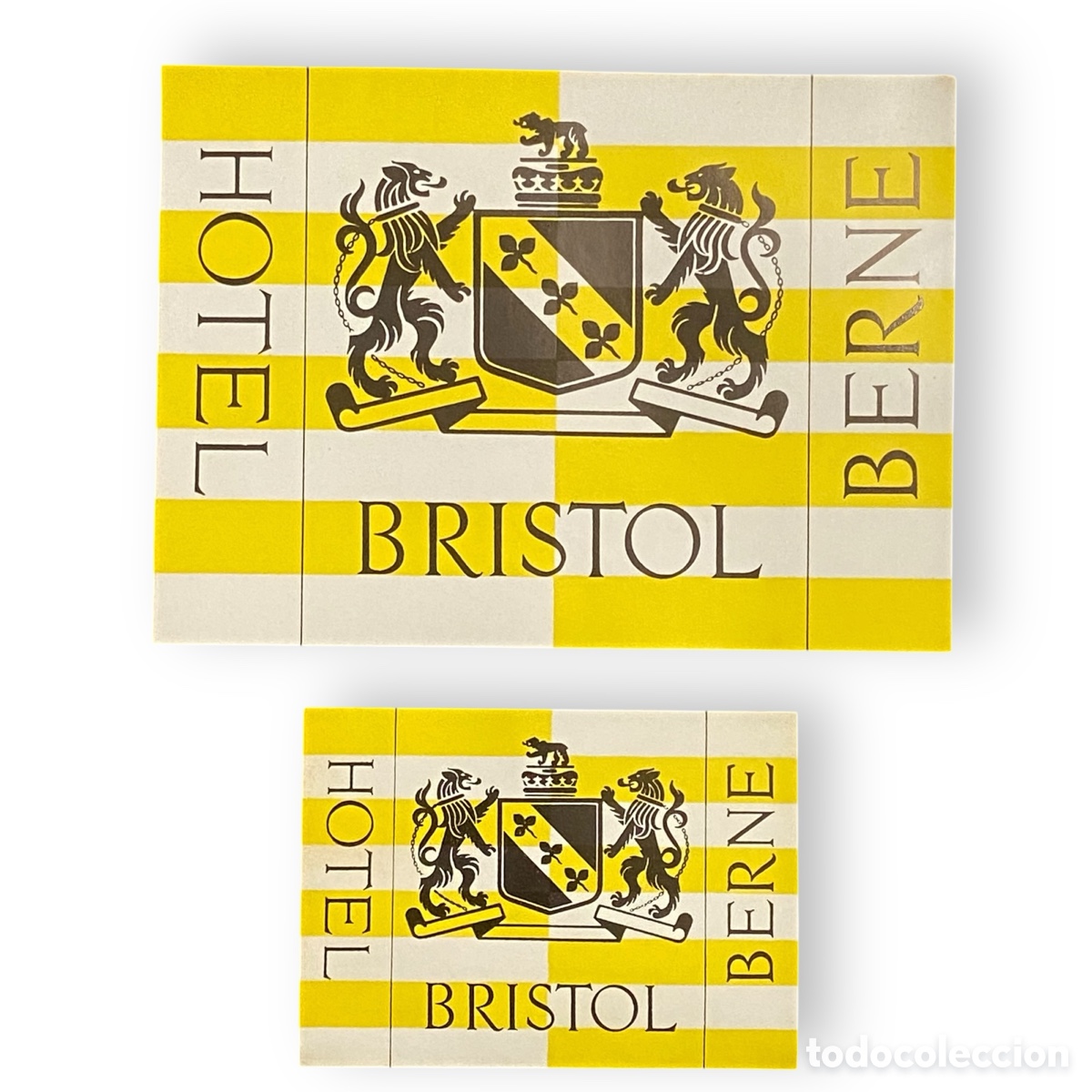 Etiquetas antiguas: ETIQUETA HOTEL BRISTOL BERNA SUIZA LUGGAGE LABEL LOTE DE DOS ETIQUETAS.