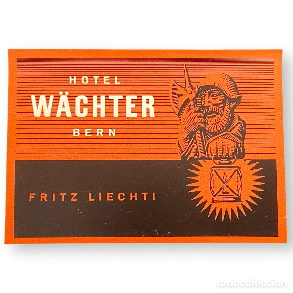 Etiquetas antiguas: ETIQUETA HOTEL WACHTER BERNA SUIZA LUGGAGE LABEL.