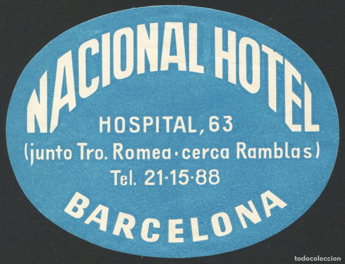 Etiquetas antiguas: ETIQUETAS, HOTEL NACIONAL, BARCELONA