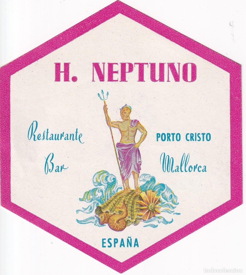 Etiquetas antiguas: ANTIGUA ETIQUETA DEL HOTEL NEPTUNO (MALLORCA)
