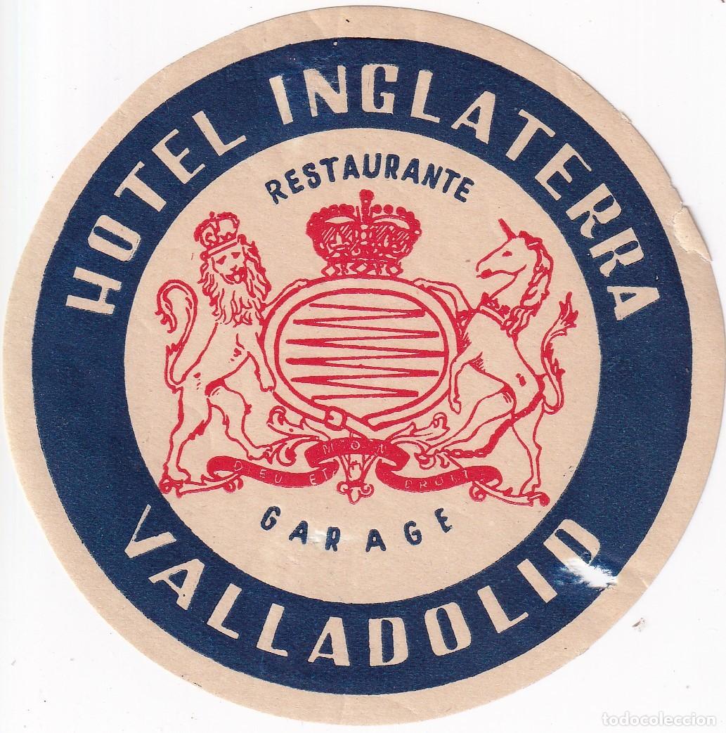 Etiquetas antiguas: ANTIGUA ETIQUETA DEL HOTEL INGLATERRA DE VALLADOLID (agujero)