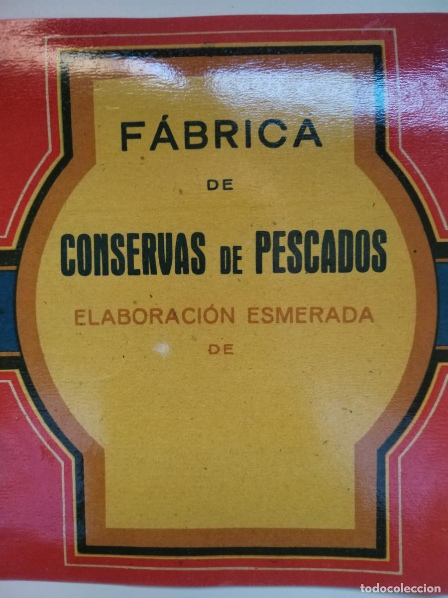 Etiquetas antiguas: Etiqueta de conservas La Castellana. M&aacute;laga. - Foto 3