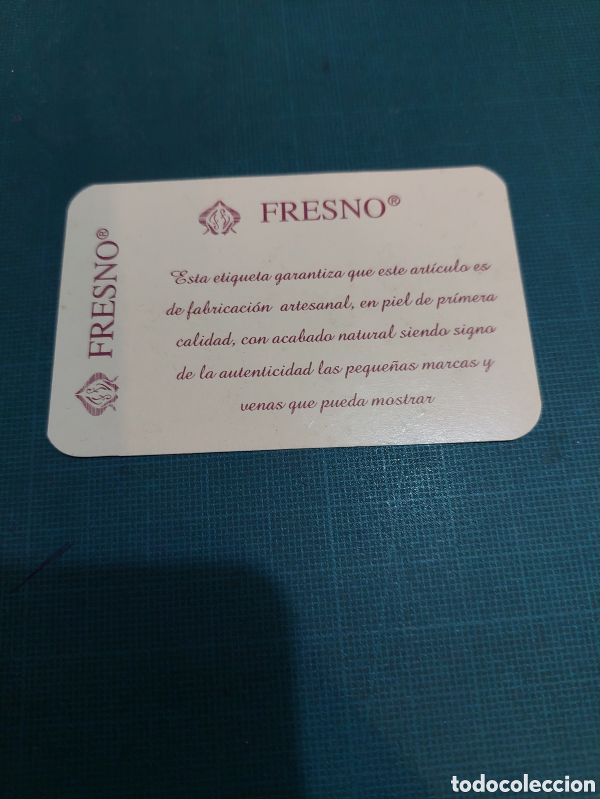 Etichette antiche: UBRIQUE ETIQUETA FRESNO GARATIA ART&Iacute;CULOS DE PIEL MODA