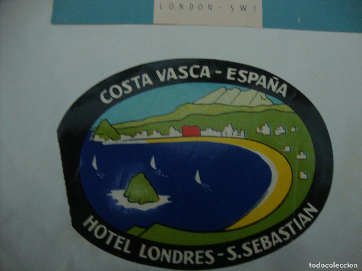Etiquetas antiguas: ETIQUETA HOTEL LONDRES SAN SEBASTIAN PEGADA SOBRE PAPEL