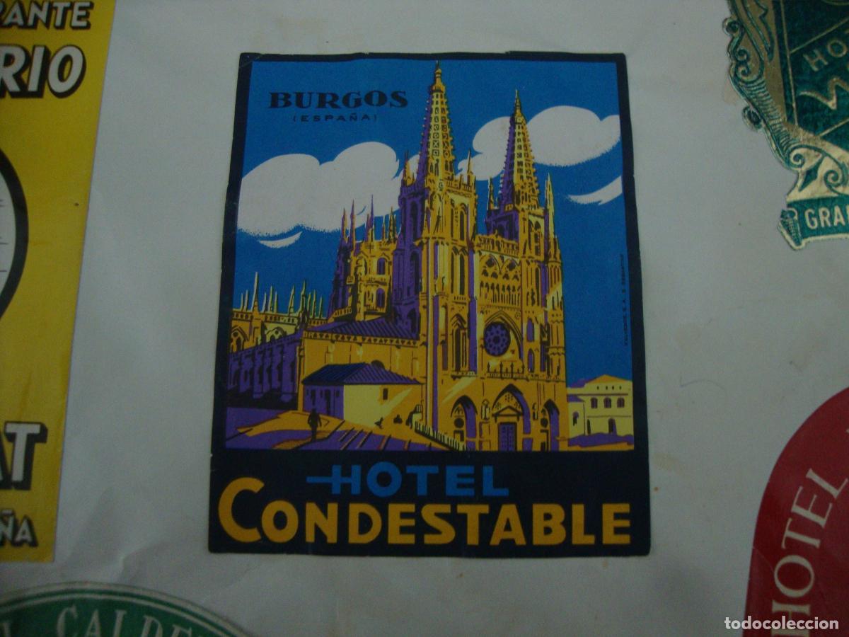 Etiquetas antiguas: ETIQUETA HOTEL CONDESTABLE BURGOS PEGADA SOBRE PAPEL