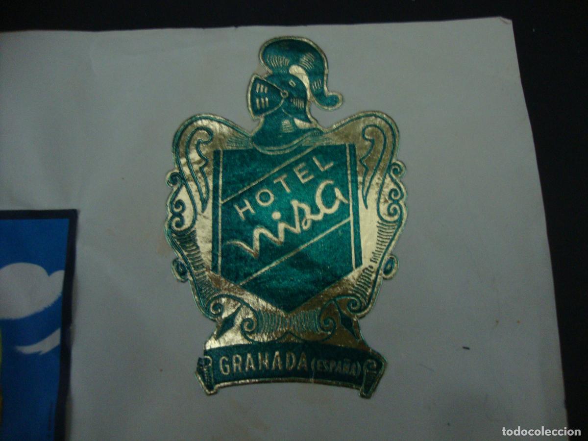 Etiquetas antiguas: ETIQUETA HOTEL NIZA GRANADA PEGADA SOBRE PAPEL