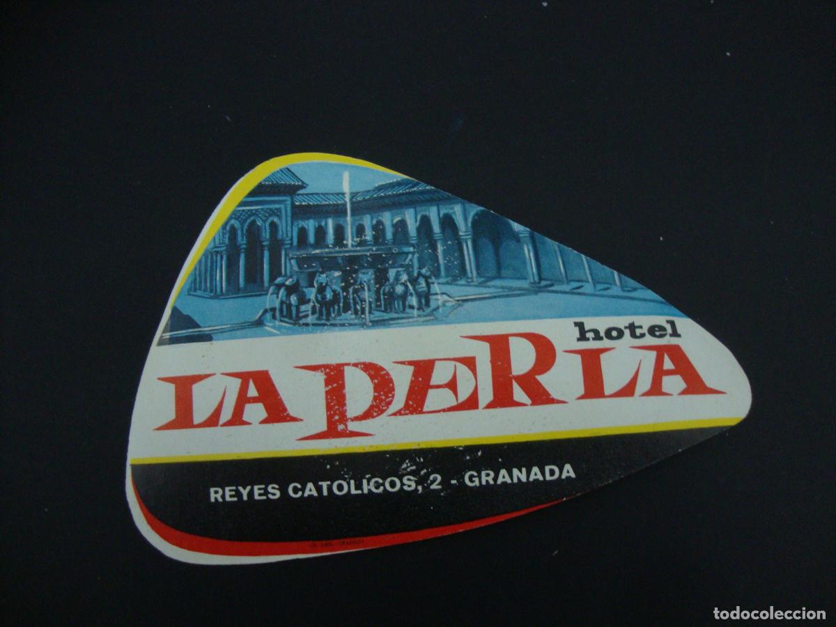 Etiquetas antiguas: ETIQUETA HOTEL LA PERLA GRANADA