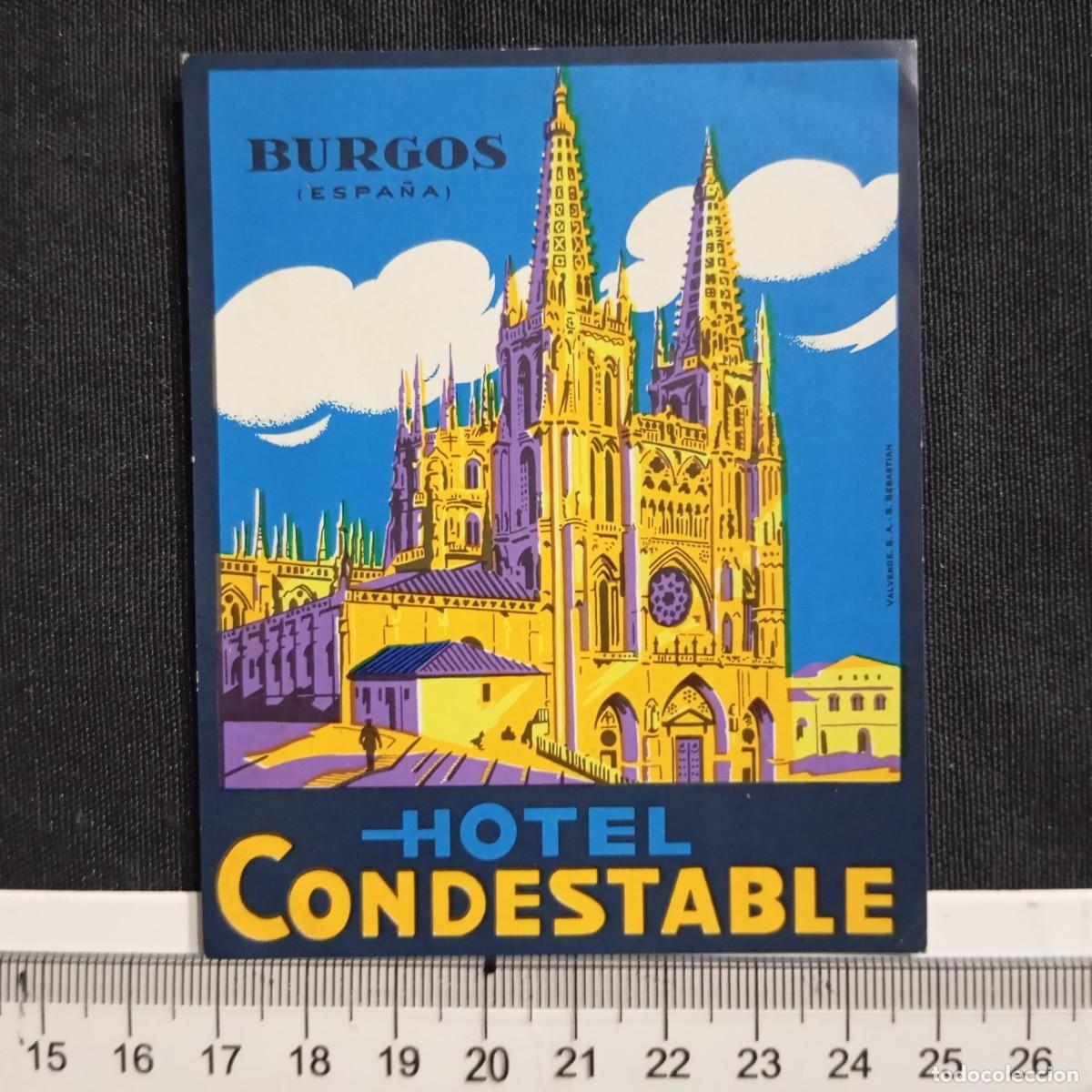 Etiquetas antiguas: ⚜️ &Ntilde;03X1. Etiqueta Hotel Condestable Burgos