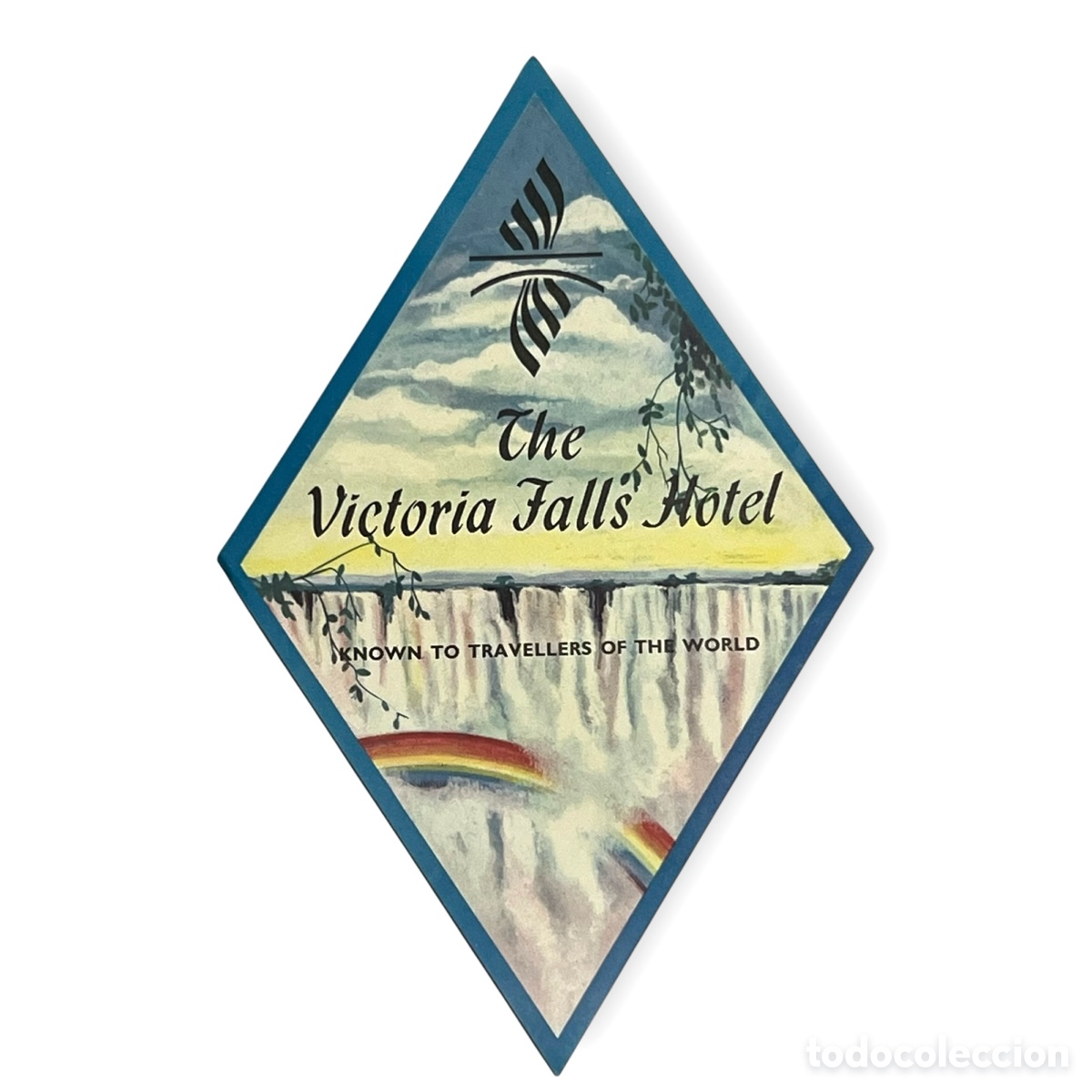Etiquetas antiguas: ETIQUETA THE VICTORIA FALLS HOTEL ZIMBABUE &Aacute;FRICA VINTAGE LUGGAGE LABEL.