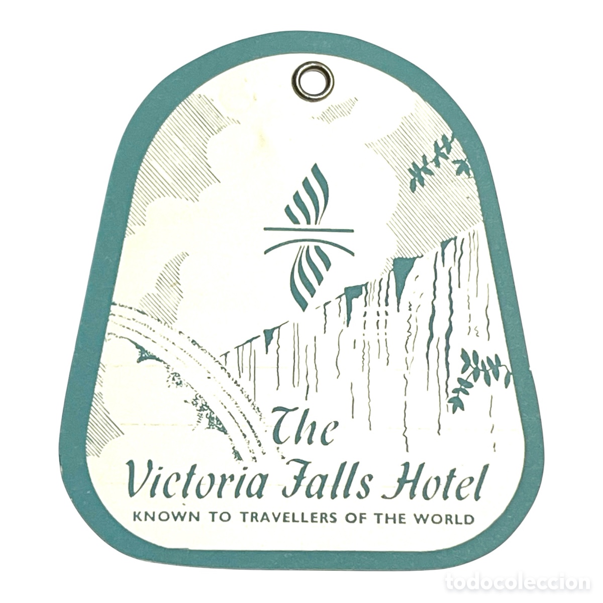Etiquetas antiguas: ETIQUETA THE VICTORIA FALLS HOTEL ZIMBABUE &Aacute;FRICA VINTAGE LUGGAGE LABEL.
