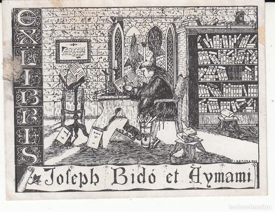 Etiquetas antiguas: EX LIBRIS DE JOSEPH BID&Oacute; ET AYMAM&Iacute; DE J. BESORA - 1928