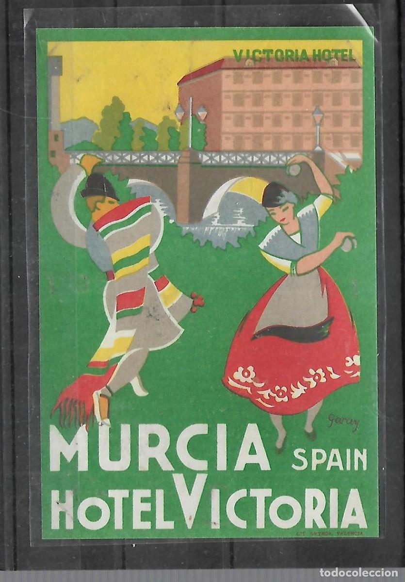Etiquetas antiguas: M33- ANTIGUA ETIQUETA - HOTEL VICTORIA DE MURCIA SPAIN-