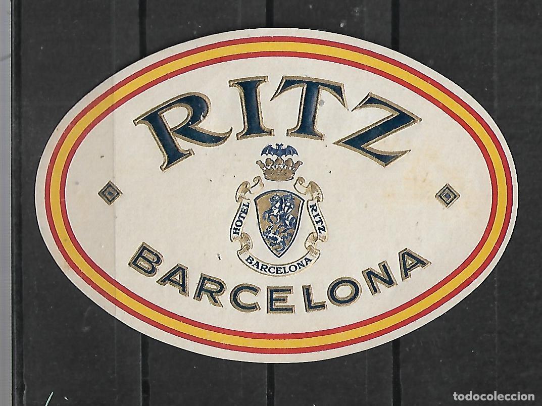 Etiquetas antiguas: M33- ANTIGUA ETIQUETA - HOTEL RITZ BARCELONA - CON GOMA