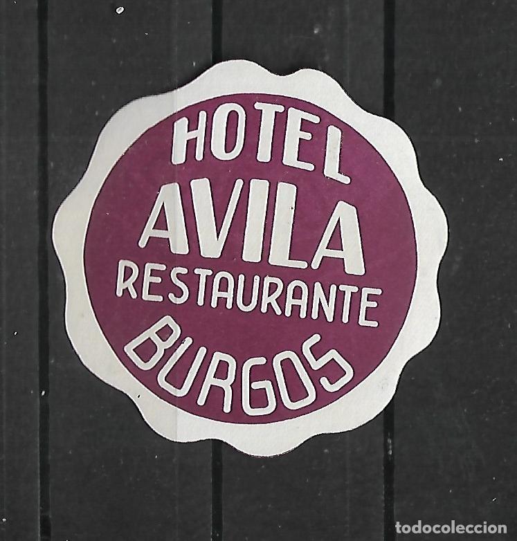 Etiquetas antiguas: M33- ANTIGUA ETIQUETA - HOTEL AVILA BURGOS - CON GOMA