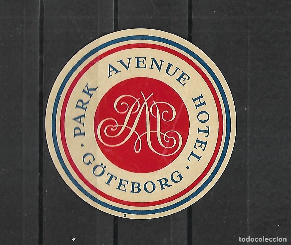 Etiquetas antiguas: M33- ANTIGUA ETIQUETA - HOTEL PARK AVENUE G&Ouml;TEBORG - CON GOMA